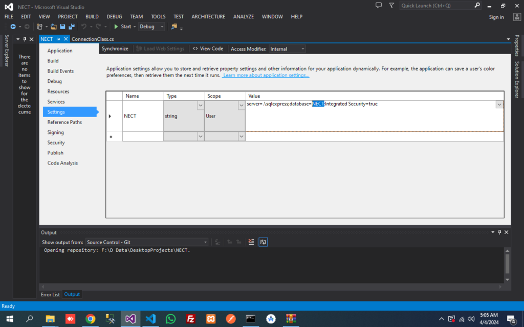 Database Connection in C Sharp