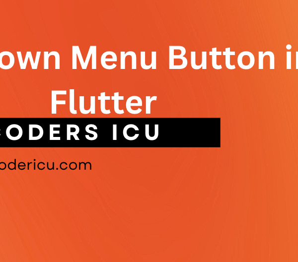 DropDown Menu Button in Flutter