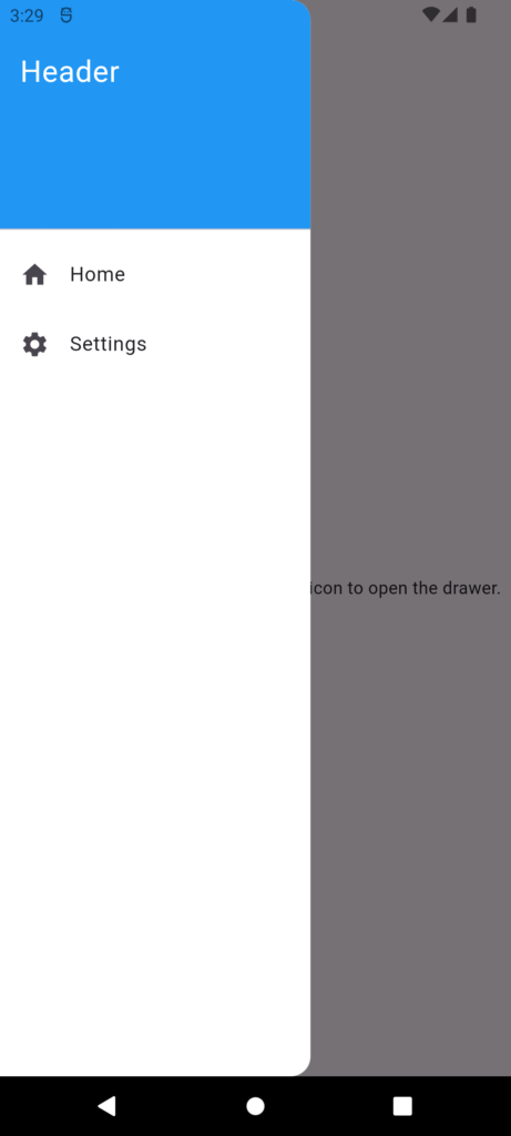 Drawer in flutter